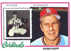1978 Topps Baseball Cards      324     Vern Rapp MG RC